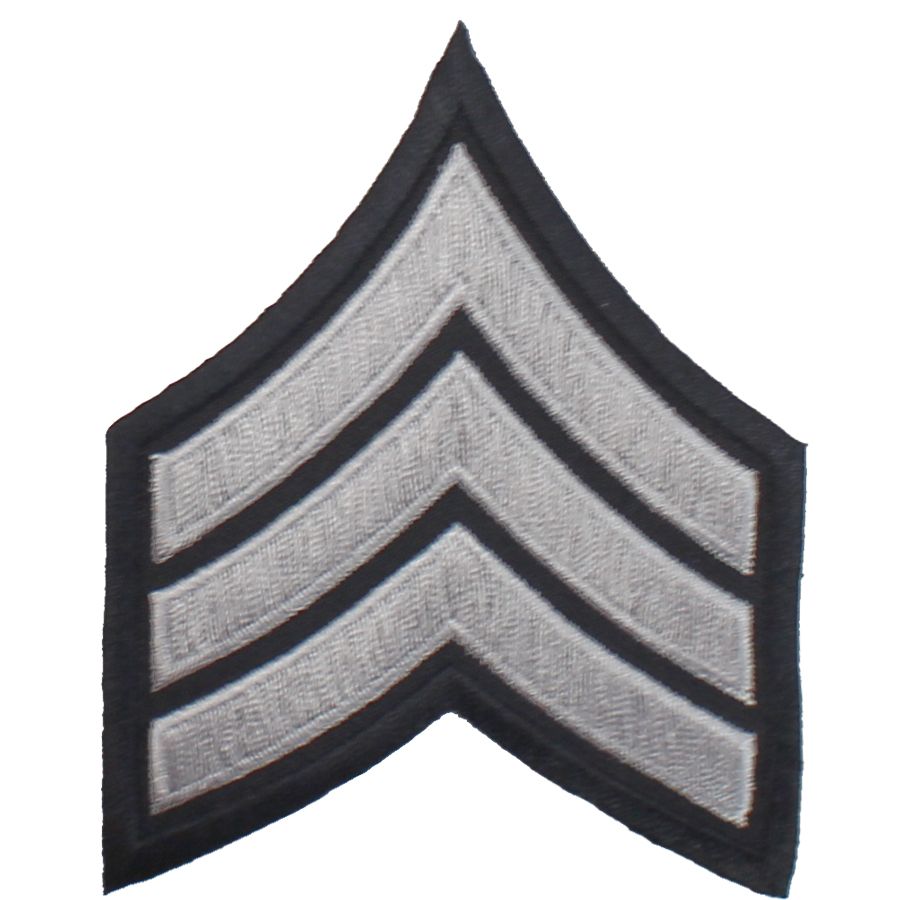 Thin Blue Line Sgt Gray Patch - Police Support Embroidered Morale Patch