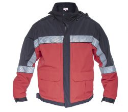 Shield Color Block Duty Jacket-Red/Navy