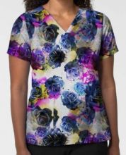 WONDERWINK - Fitted V-Neck Print Scrub Top - Women's